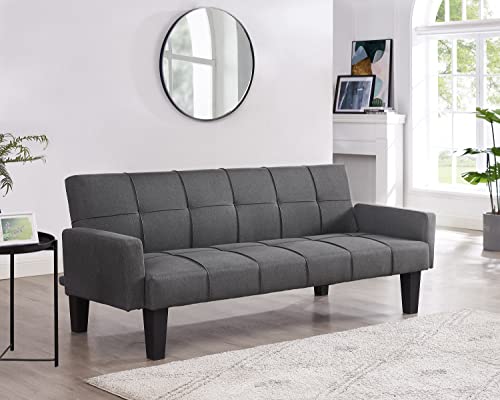 Tufted 3-Seater Sofa Bed - Dark Grey