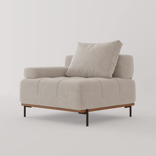 Beige Modular Sectional Sofa - Mid-Century Modern