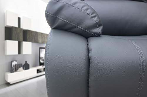 Grey Recliner Sofa Suite - 3 Seater Set