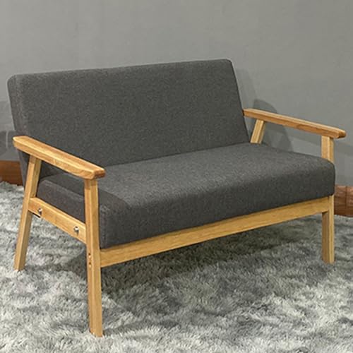 Compact Grey Loveseat Sofa for Living Room
