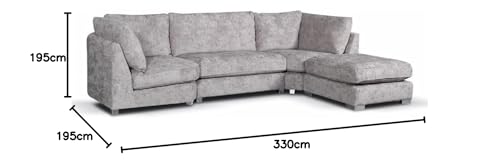 Alaska Grey L/U Shaped Corner Sofa Set