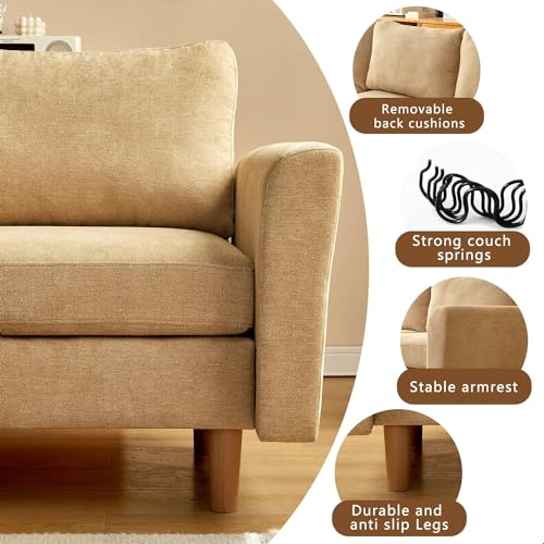 Modular U-Shaped Sofa with Ottomans, Yellow