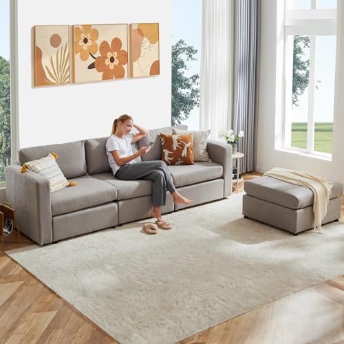 Modern L-Shaped Convertible Modular Sectional Sofa