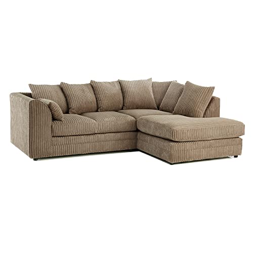 Luxor Soft Jumbo Cord Right-Facing Corner Sofa
