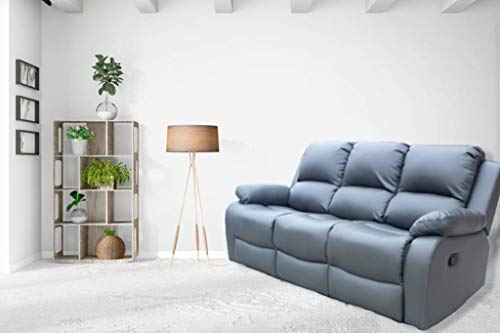 Grey Recliner Sofa Suite - 3 Seater Set