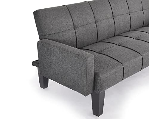 Tufted 3-Seater Sofa Bed - Dark Grey