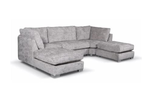 Alaska Grey L/U Shaped Corner Sofa Set
