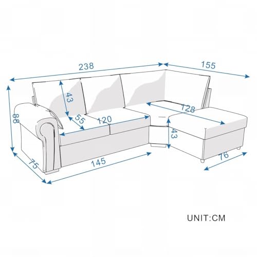 Modern L-Shaped Dark Gray Sectional Sofa with USB