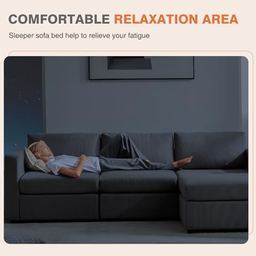 Modern L-Shaped Convertible Modular Sectional Sofa