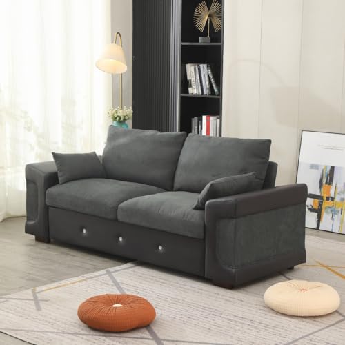 Dark Gray L-Shaped Corner Sofa with USB Port