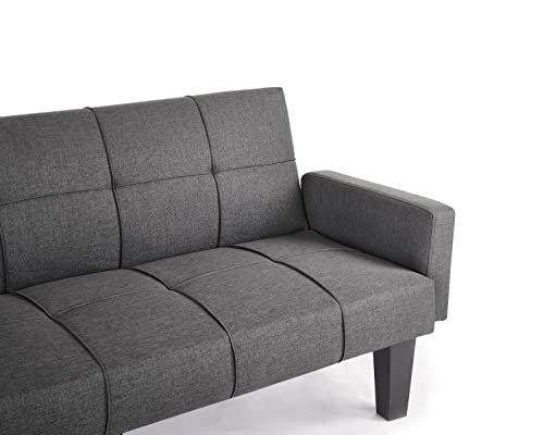 Tufted 3-Seater Sofa Bed - Dark Grey