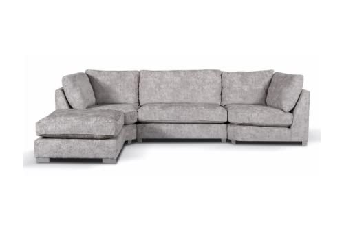 Alaska Grey L/U Shaped Corner Sofa Set