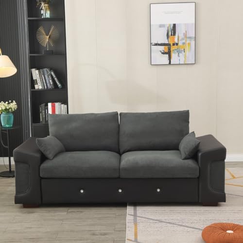 Dark Gray L-Shaped Corner Sofa with USB Port