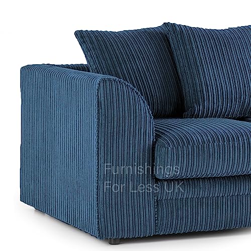 Luxor Jumbo Cord Marine Blue L-Shaped Sofa