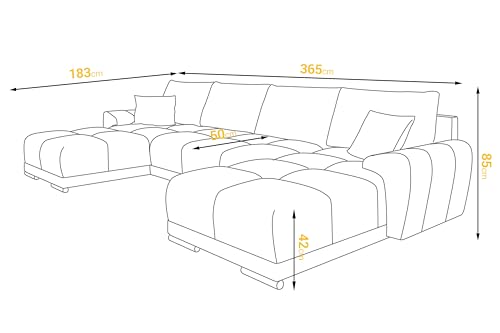 Velvet U-Shaped Corner Sofa with Storage - Light Grey