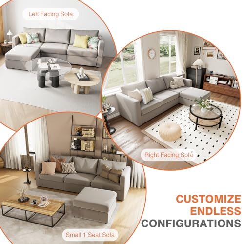 Modern L-Shaped Convertible Modular Sectional Sofa