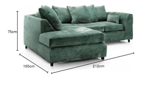 Modern Monaco Green Chenille Corner Sofa