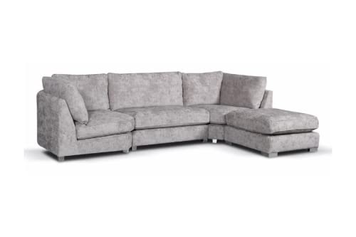 Alaska Grey L/U Shaped Corner Sofa Set