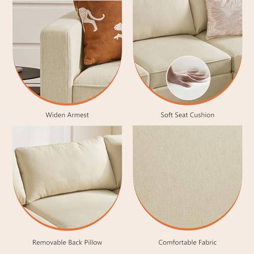 Beige U-Shaped Modular Sectional Sofa with Storage