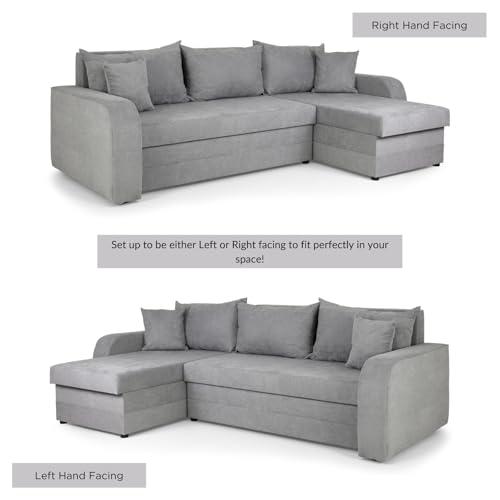Kris Universal Grey Corner Sofa Bed with Storage