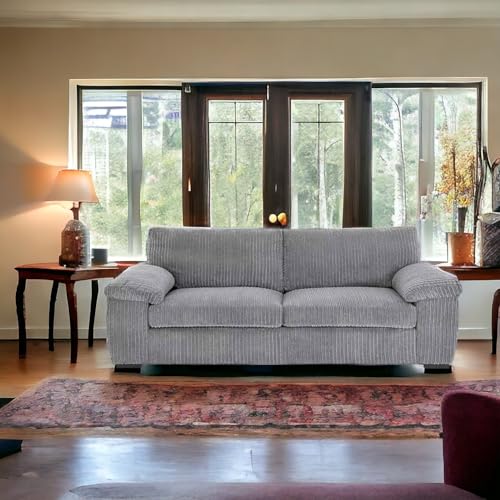 Stylish Grey Jumbo Cord 3-Seater Sofa Collection