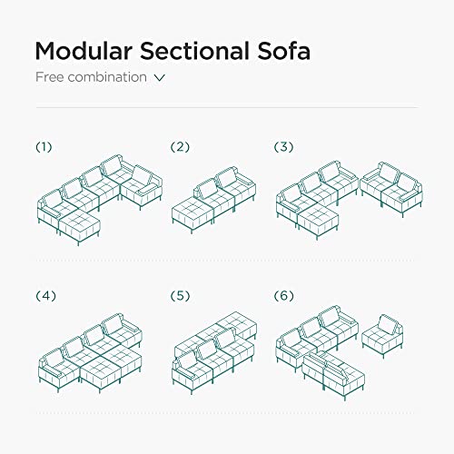 Beige Modular Sectional Sofa - Mid-Century Modern