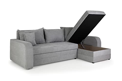 Kris Universal Grey Corner Sofa Bed with Storage