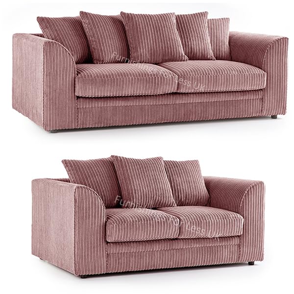 Luxor Pink 3-Seater and 2-Seater Sofa Set