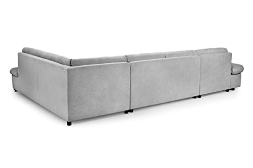 Honeypot Grey U-Shaped Sofa Bed with Storage