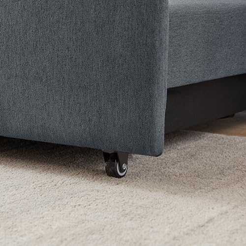 Dark Grey Scandinavian Corner Sofa Bed with Storage