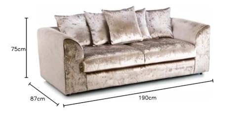 Mink Crushed Velvet 3 + 2 Seater Sofa Set