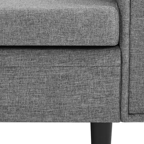 Light Gray L-Shaped Sectional Sofa with Ottoman