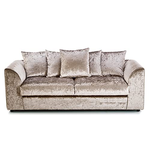 Mink Crushed Velvet 3 + 2 Seater Sofa Set