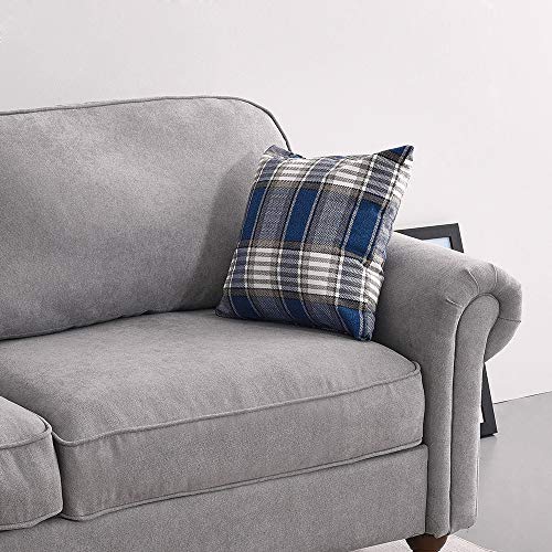 Retro 3 Seater Fabric Sofa with Cushions