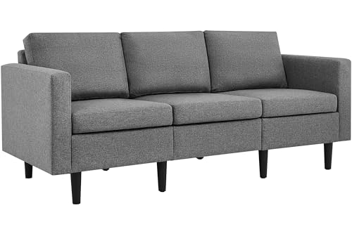 Light Grey Modern 3-Seater Sofa Couch
