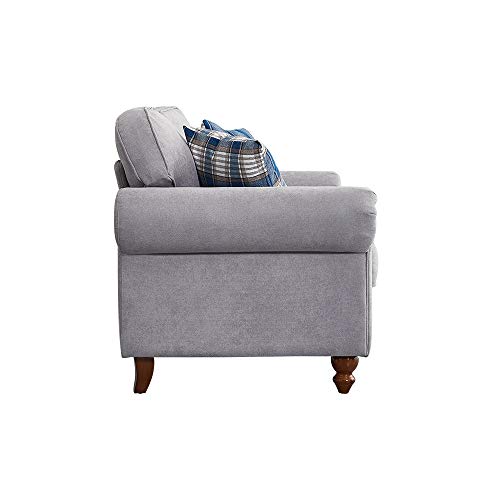Retro 3 Seater Fabric Sofa with Cushions