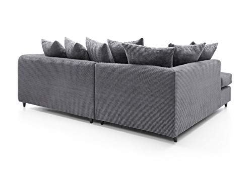 Grey Jumbo Cord Left Hand Corner Sofa