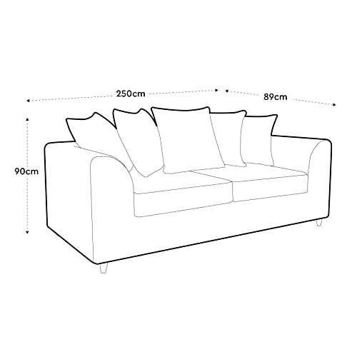 Harriet Dark Grey Crushed Chenille 4-Seater Sofa