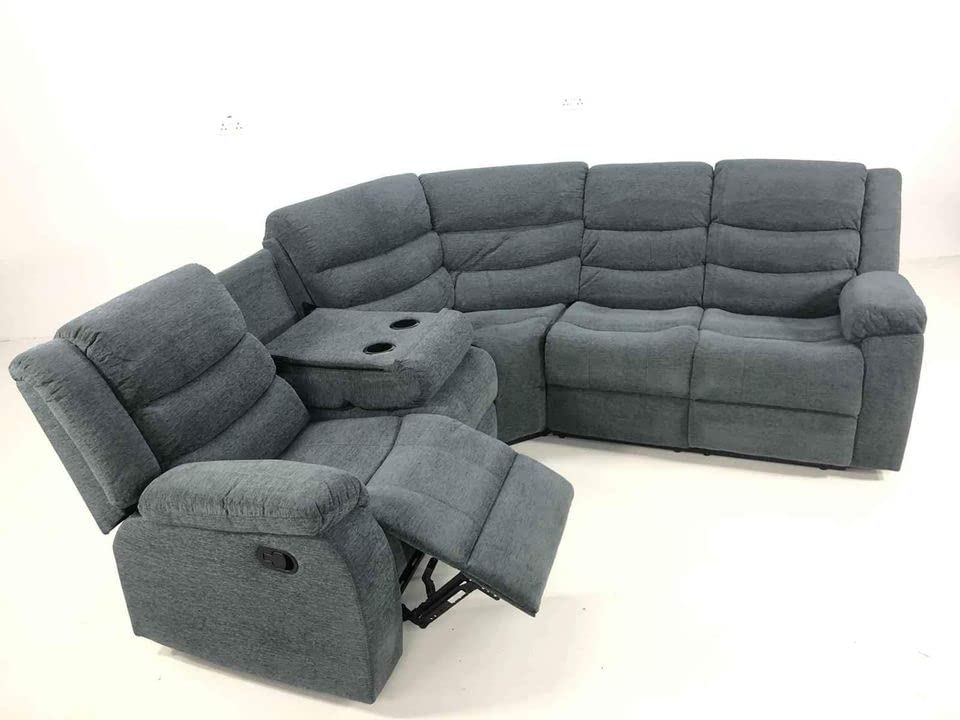 Sorrento Grey Fabric Recliner Corner Sofa 240cm