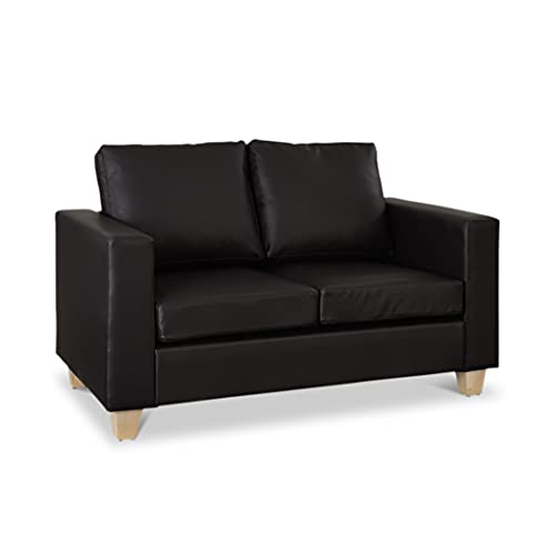 Faux Leather 2-Seater Sofa in Black or Brown