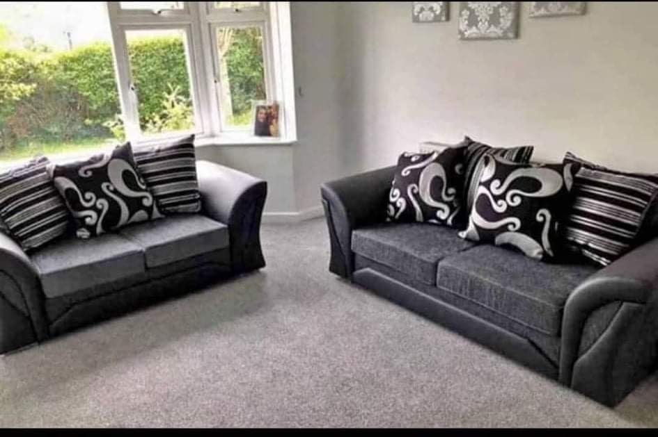 Shannon Farrow Large Chenille Sofa - Grey/Brown