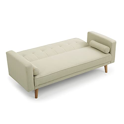ZANOFIRA Cream White 3-Seater Sofa Bed