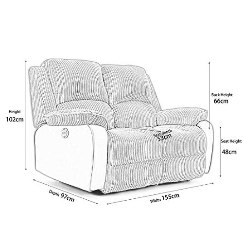 Postana High Back Jumbo Cord Recliner Sofa Set