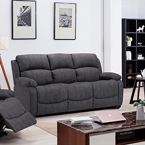 Alaska Suede 3-Piece Reclining Sofa Suite