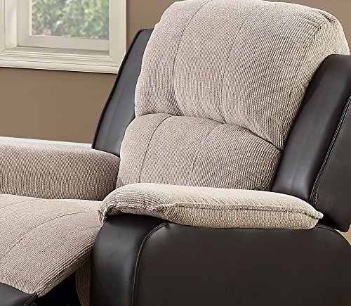 Beige/Brown Reclining 3-Seater and 2-Seater Sofa