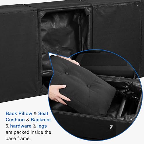 Reversible L-Shaped Fabric Sofa with Ottoman