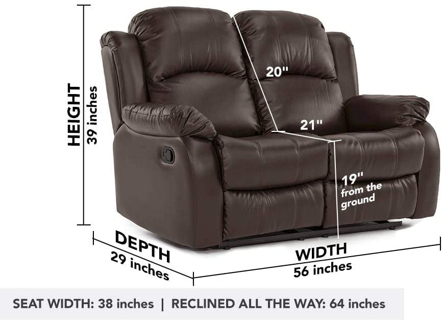 Roma Black Leather Recliner Sofa with Cupholders