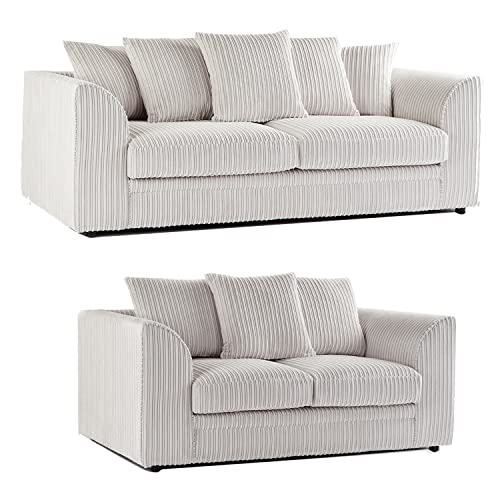 Luxor Soft Jumbo Cord Sofa Set - Cream