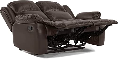 Roma Black Leather Recliner Sofa with Cupholders