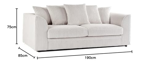 Luxor Soft Jumbo Cord Sofa Set - Cream